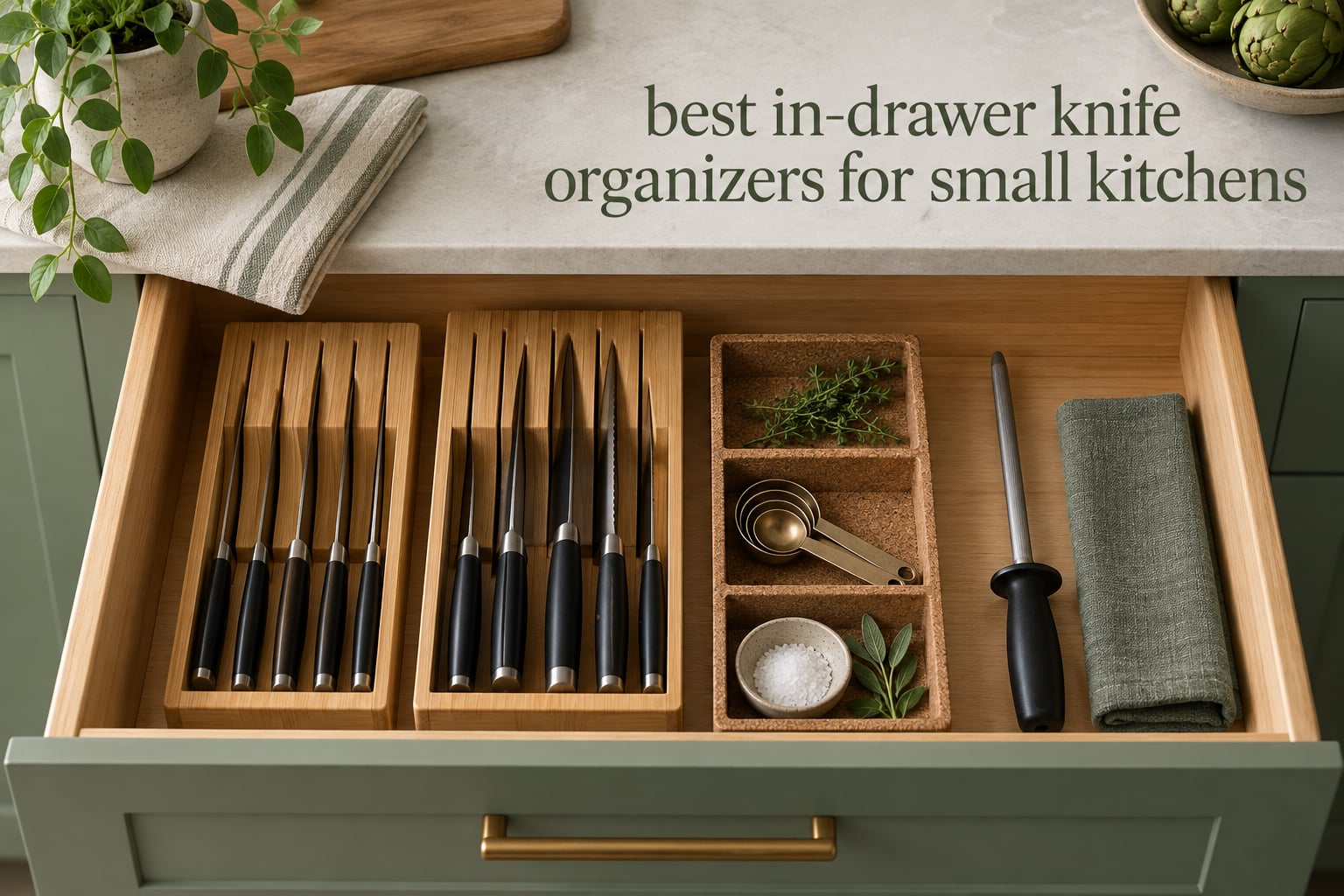 best in-drawer knife organizers for small kitchens